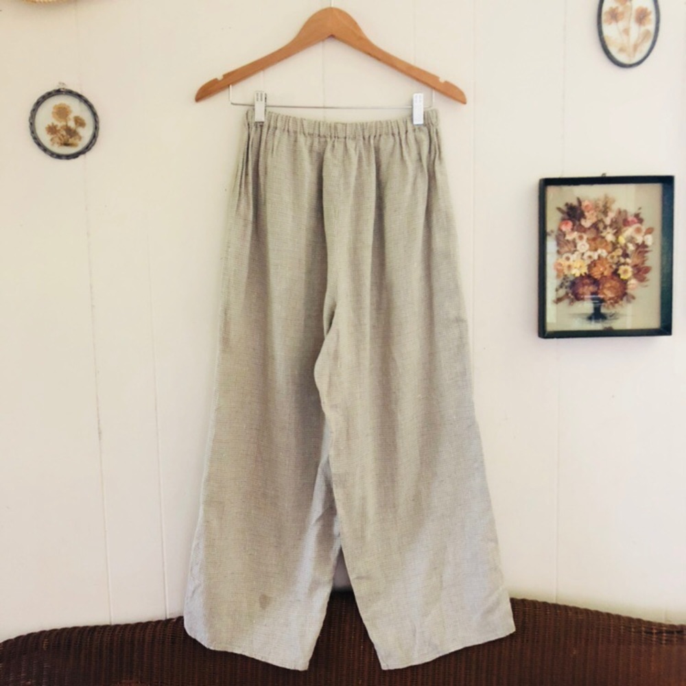flax • Seafoam & Flaxen Linen Lounge Pants - Picture 5 of 6